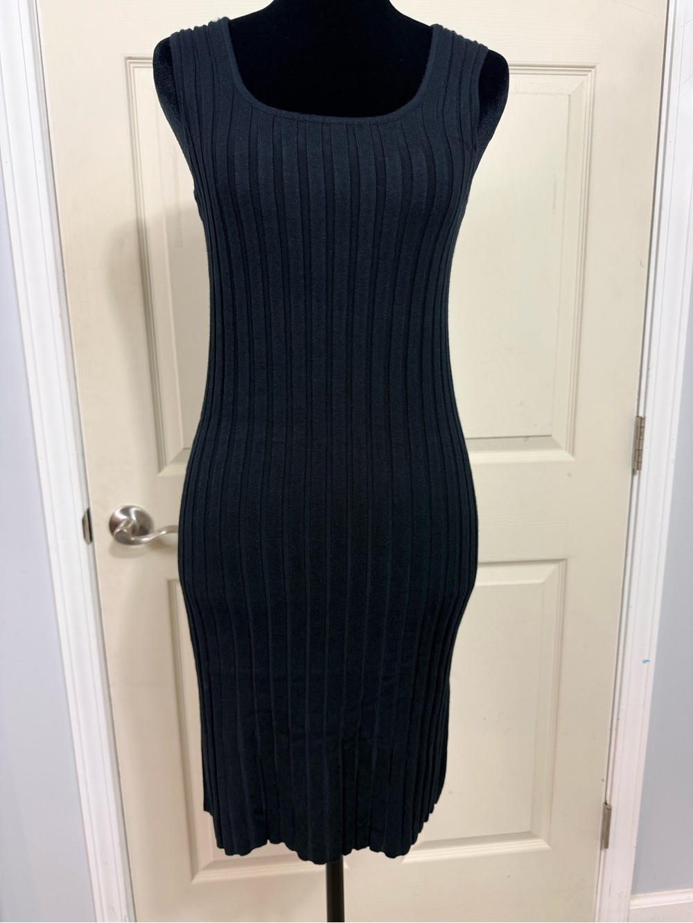 a new day Black Ribbed Knit Tank Dress